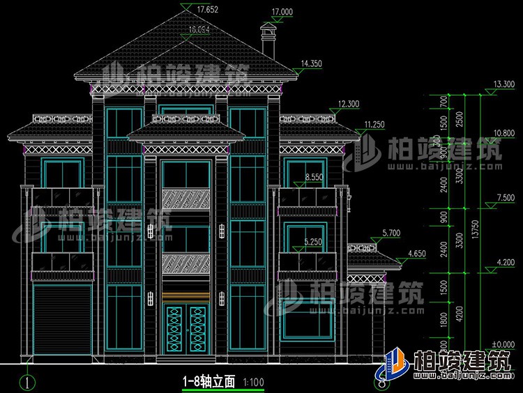 建筑立面图-新中式风格
