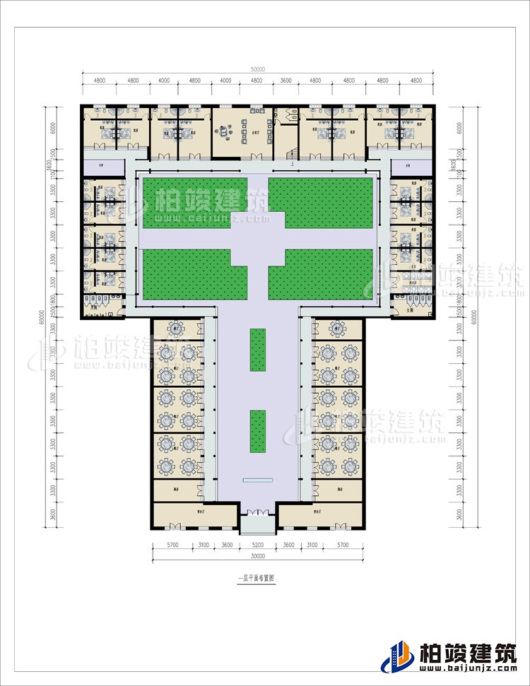 一层:2营业厅、10餐厅、3公卫、洗衣房、17卧室、17内卫、小客厅