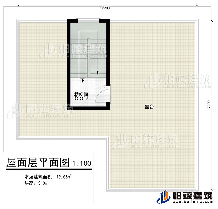 屋顶:楼梯间、露台